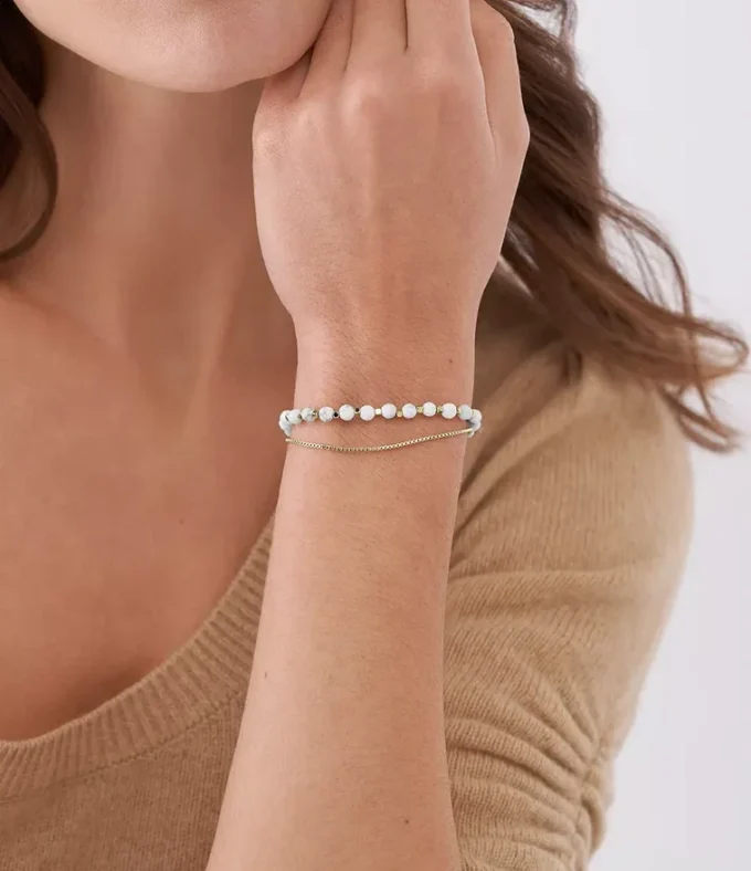 All Stacked Up Howlite Chain Beaded Bracelet All Stacked Up Howlite Chain Beaded Bracelet