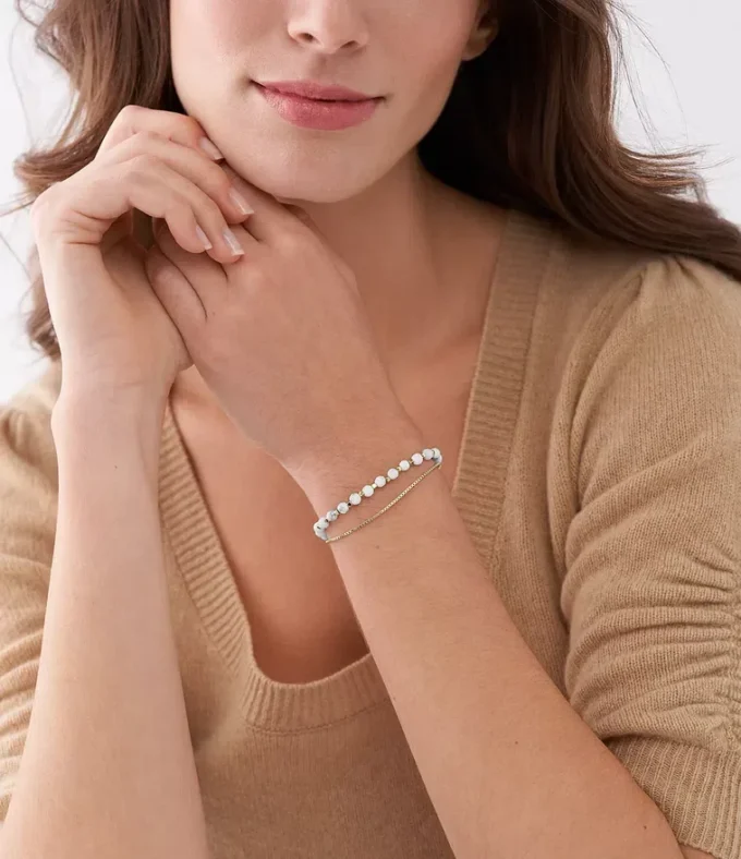 All Stacked Up Howlite Chain Beaded Bracelet All Stacked Up Howlite Chain Beaded Bracelet