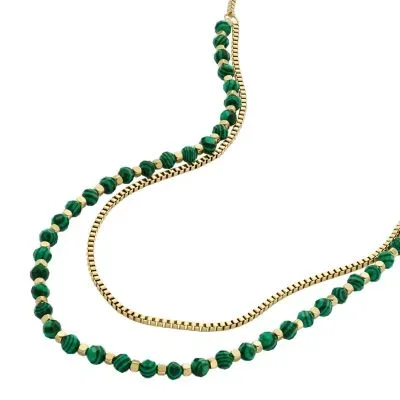 All Stacked Up Reconstituted Green Malachite Beaded Necklace All Stacked Up Reconstituted Green Malachite Beaded Necklace