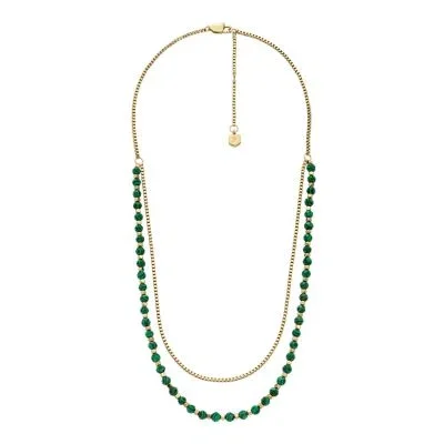 All Stacked Up Reconstituted Green Malachite Beaded Necklace All Stacked Up Reconstituted Green Malachite Beaded Necklace