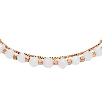 All Stacked Up Rose Quartz Chain Beaded Bracelet All Stacked Up Rose Quartz Chain Beaded Bracelet