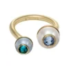 Bright Baubles Gold-Tone Brass Toi Et Moi Ring Bright Baubles Gold-Tone Brass Toi Et Moi Ring