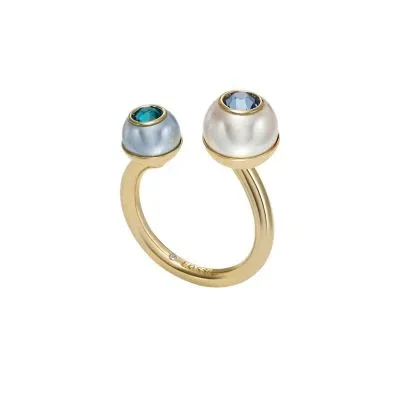 Bright Baubles Gold-Tone Brass Toi Et Moi Ring Bright Baubles Gold-Tone Brass Toi Et Moi Ring