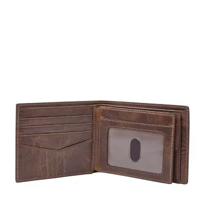 Derrick Leather RFID Large Coin Pocket Bifold Wallet Derrick Leather RFID Large Coin Pocket Bifold Wallet