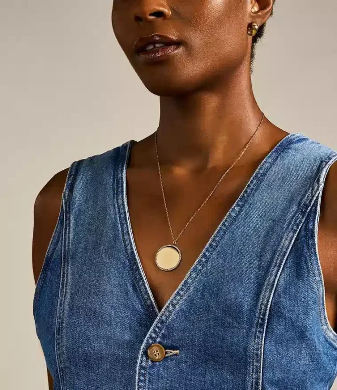 Ellis Gold-Tone Stainless Steel Pendant Necklace Ellis Gold-Tone Stainless Steel Pendant Necklace