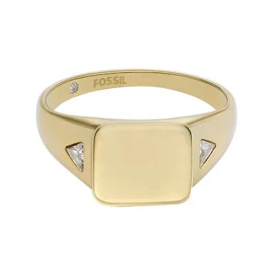 Ellis Gold-Tone Stainless Steel Signet Ring Ellis Gold-Tone Stainless Steel Signet Ring