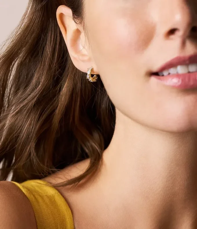Ellis Mixed Shapes Gold-Tone Brass Hoop Earrings Ellis Mixed Shapes Gold-Tone Brass Hoop Earrings