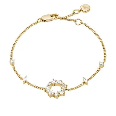 Ellis Mixed Shapes Gold-Tone Brass Station Bracelet Ellis Mixed Shapes Gold-Tone Brass Station Bracelet