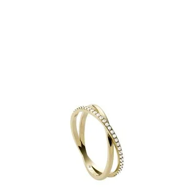 Ellis Pavé Glitz Gold-Tone Stainless Steel Band Ring Ellis Pavé Glitz Gold-Tone Stainless Steel Band Ring