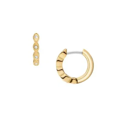 Ellis Pavé Glitz Gold-Tone Stainless Steel Hoop Earrings Ellis Pavé Glitz Gold-Tone Stainless Steel Hoop Earrings