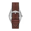 Everett Three-Hand Date Brown Leather Watch and Bracelet Set