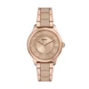 Gilmore Three-Hand Date Rose Gold-Tone and Brown Ceramic Watch