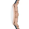 Gilmore Three-Hand Date Rose Gold-Tone and Navy Ceramic Watch