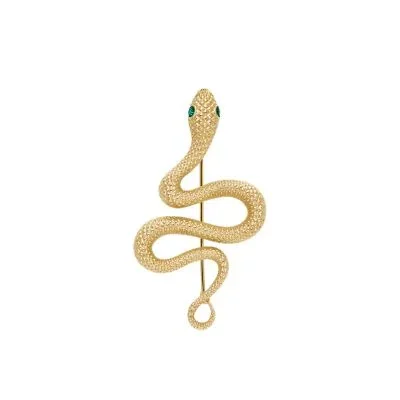 Gold-Tone Stainless Steel Snake Pin Brooch Gold-Tone Stainless Steel Snake Pin Brooch