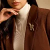 Gold-Tone Stainless Steel Snake Pin Brooch Gold-Tone Stainless Steel Snake Pin Brooch
