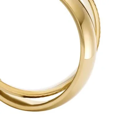 Harlow Interlocking Links Gold-Tone Stainless Steel Band Ring Harlow Interlocking Links Gold-Tone Stainless Steel Band Ring