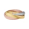 Harlow Interlocking Links Tri-Tone Stainless Steel Band Ring Harlow Interlocking Links Tri-Tone Stainless Steel Band Ring