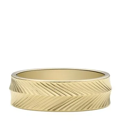 Harlow Linear Texture Gold-Tone Stainless Steel Band Ring Harlow Linear Texture Gold-Tone Stainless Steel Band Ring