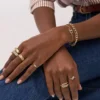 Harlow Linear Texture Gold-Tone Stainless Steel Band Ring Harlow Linear Texture Gold-Tone Stainless Steel Band Ring