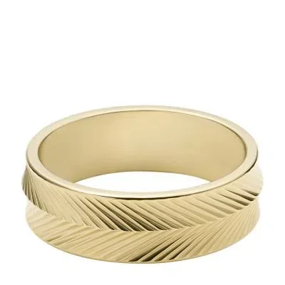 Harlow Linear Texture Gold-Tone Stainless Steel Band Ring Harlow Linear Texture Gold-Tone Stainless Steel Band Ring