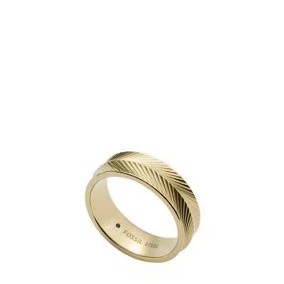 Harlow Linear Texture Gold-Tone Stainless Steel Band Ring Harlow Linear Texture Gold-Tone Stainless Steel Band Ring