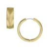 Harlow Linear Texture Gold-Tone Stainless Steel Hoop Earrings Harlow Linear Texture Gold-Tone Stainless Steel Hoop Earrings