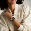 Harlow Three-Hand Black Leather Watch