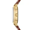 Harlow Three-Hand Medium Brown Leather Watch