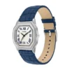 Harlow Three-Hand Navy Croco Leather Watch