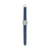 Harlow Three-Hand Navy Croco Leather Watch