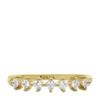 Hazel Classic Glitz Gold-Tone Brass Band Ring Hazel Classic Glitz Gold-Tone Brass Band Ring