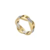 Heritage D-Link Glitz Two-Tone Stainless Steel Band Ring
