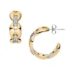 Heritage D-Link Glitz Two-Tone Stainless Steel Hoop Earrings Heritage D-Link Glitz Two-Tone Stainless Steel Hoop Earrings