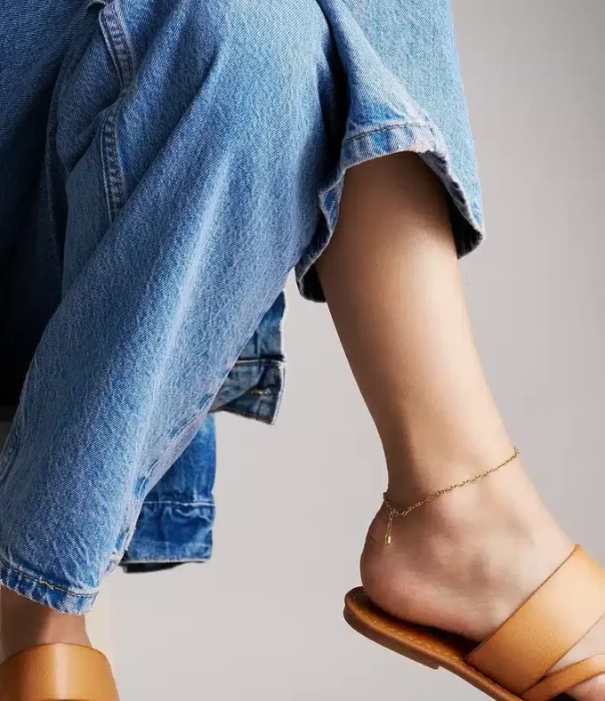 Heritage D-Link Gold-Tone Brass Chain Anklet Heritage D-Link Gold-Tone Brass Chain Anklet