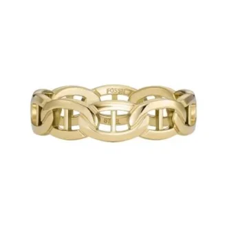 Heritage D-Link Gold-Tone Stainless Steel Band Ring Heritage D-Link Gold-Tone Stainless Steel Band Ring