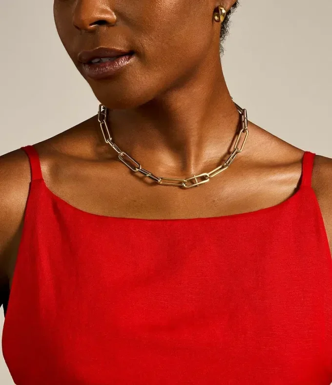 Heritage D-Link Gold-Tone Stainless Steel Chain Necklace Heritage D-Link Gold-Tone Stainless Steel Chain Necklace