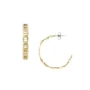 Heritage D-Link Gold-Tone Stainless Steel Hoop Earrings Heritage D-Link Gold-Tone Stainless Steel Hoop Earrings