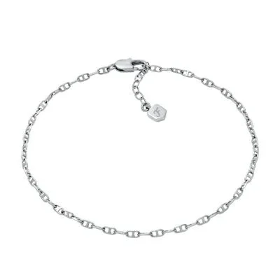 Heritage D-Link Silver-Tone Brass Chain Anklet Heritage D-Link Silver-Tone Brass Chain Anklet