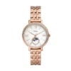 Jacqueline Sun Moon Multifunction Rose Gold-Tone Stainless Steel Watch