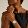 Jacqueline Sun Moon Multifunction Rose Gold-Tone Stainless Steel Watch