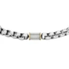 Machine Knurled Texture Two-Tone Stainless Steel Chain Bracelet