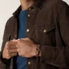 Machine Rugged Stainless Steel and Brown Leather Strap Bracelet
