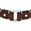 Machine Rugged Stainless Steel and Brown Leather Strap Bracelet