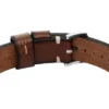 Machine Rugged Stainless Steel and Brown Leather Strap Bracelet