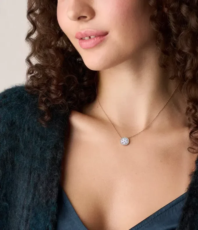 Merrit Classic Mother-of-Pearl Rose Gold-Tone Stainless Steel Pendant Necklace Merrit Classic Mother-of-Pearl Rose Gold-Tone Stainless Steel Pendant Necklace