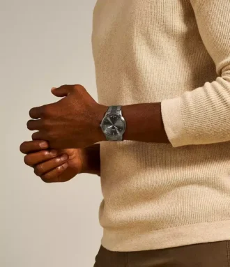 Minimalist Three-Hand Smoke Stainless Steel Watch