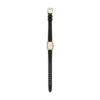 Raquel Mini Three-Hand Black Leather Watch
