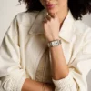 Raquel Sun Moon Multifunction Two-Tone Stainless Steel Watch