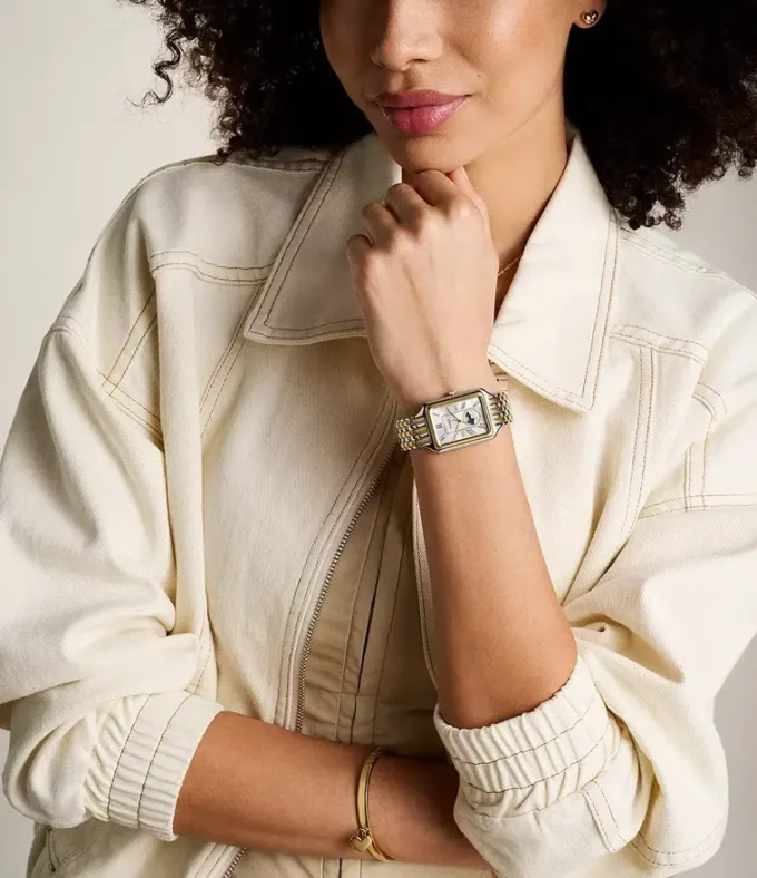 Raquel Sun Moon Multifunction Two-Tone Stainless Steel Watch
