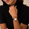 Raquel Three-Hand Date Black LiteHide™ Leather Watch
